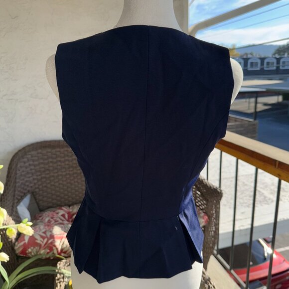 Women’s Front Button Blazer Vest Navy Size Small - Picture 6 of 8